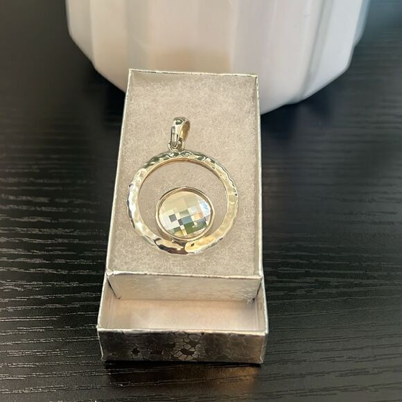 Grace and Heart Sterling Silver Dual Sided Circular Pendant - Picture 3 of 4